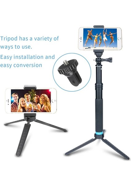 Bir Telesın Su Geçirmez Monopod Tripod Uzatılabilir Monopod Selfie Çubuk Monopod Için Xiaomi Yi 4 Gopro Hero 8 7 6 4 (Yurt Dışından)