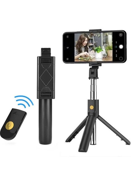 K07 3'ü 1 Arada Kablosuz Bluetooth Selfie Çubuğu Iphone/android Katlanabilir El Uzatılabilir Monopod Deklanşör Uzaktan Uzatılabilir Tripodlar (Yurt Dışından)