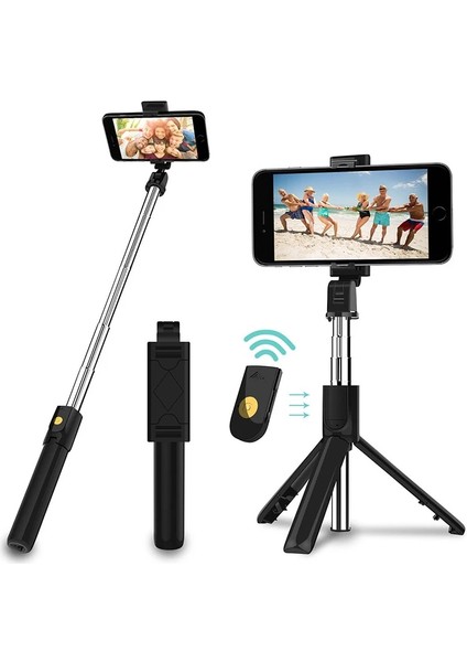 K07 3'ü 1 Arada Kablosuz Bluetooth Selfie Çubuğu Iphone/android Katlanabilir El Uzatılabilir Monopod Deklanşör Uzaktan Uzatılabilir Tripodlar (Yurt Dışından) fiyatları