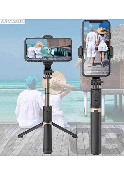 Siyah Aamasun Alüminyum Alaşımlı Kablosuz Bluetooth Selfie Sopa Katlanabilir Monopodlar Akıllı Telefonlar Için Evrensel Tripod Aksiyon Kameraları Için (Yurt Dışından) modelleri