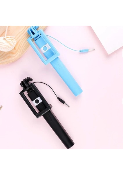 Pembe Uzatılabilir Monopod Selfie Çubuğu IPhone 6 Plus Samsung Huawei Sony Lg Xiaomi Oppo Için Taşınabilir El Tipi (Yurt Dışından)