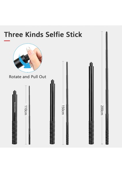 C Vamson INSTA360 X3 Aksesuarları Dönen Bullet Time Görünmez Selfie Sopa Tripod Monopod Dağı Insta 360 One X2 Gopro (Yurt Dışından)