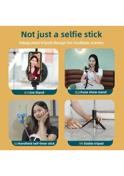 Siyah Yenı Kablosuz Selfie Çubuğu Mini Tripod Uzatılabilir Monopod Dolgu Işığı ile Ios Android Telefon Için Uzaktan Deklanşör El Tutucu (Yurt Dışından)