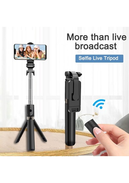 Siyah Kablosuz Bluetooth Selfie Çubuğu Evrensel Yatay ve Dikey Esnek Tripod Selfie Çubukları Cep Telefonu Braketi Fotoğraf (Yurt Dışından)