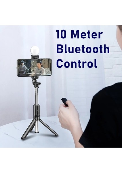 Iki Dolgu Işığı Tongdaytech Taşınabilir Bluetooth Telefon Selfie Çubuğu Halka Dolgu Işığı ile Fotoğraf Katlanabilir Tripod Iphone Xiaomi Video Canlı Stüdyo (Yurt Dışından) modelleri