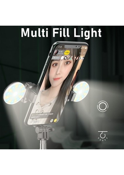 Iki Dolgu Işığı Tongdaytech Taşınabilir Bluetooth Telefon Selfie Çubuğu Halka Dolgu Işığı ile Fotoğraf Katlanabilir Tripod Iphone Xiaomi Video Canlı Stüdyo (Yurt Dışından) fırsatları
