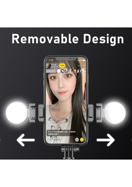 Iki Dolgu Işığı Tongdaytech Taşınabilir Bluetooth Telefon Selfie Çubuğu Halka Dolgu Işığı ile Fotoğraf Katlanabilir Tripod Iphone Xiaomi Video Canlı Stüdyo (Yurt Dışından) indirimleri