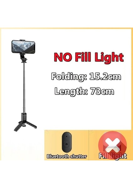Hıçbır Doldurma Işığı Soğuk Dıer 152MM Mini Kablosuz Selfie Çubuğu Bluetooth Selfie Katlanabilir Tripod, Ios Android Için Dolgu Işığı Deklanşör Uzaktan (Yurt Dışından)