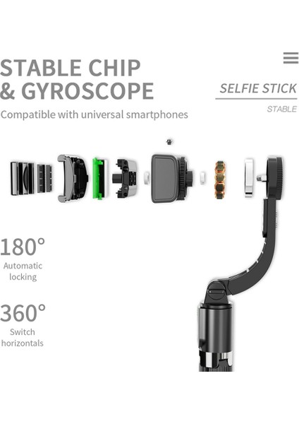 Siyah Sarsıntı Önleyici Selfie Çubuğu Bluetooth Uyumlu Uzaktan Kumanda Tripod Akıllı Telefon Ios Android Için El Gimbal Sabitleyici Vlog (Yurt Dışından) fırsatları