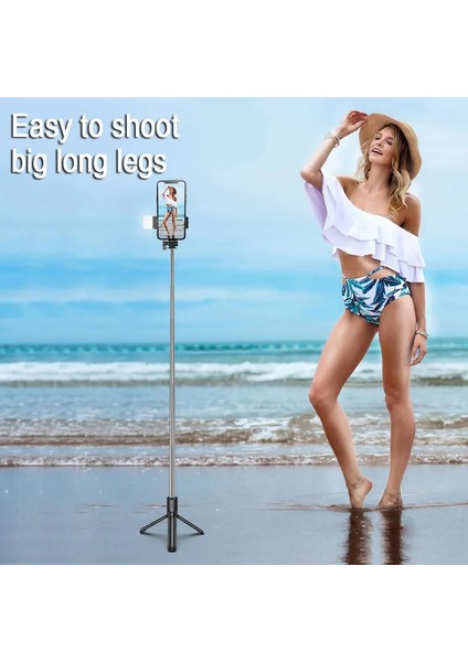H1-Pembe Kablosuz Selfie Çubuğu Bluetooth Katlanabilir Geri Çekilebilir Katlanır Monopod Ios Android Için LED Işık Uzaktan Kumanda Deklanşör Fotoğraf (Yurt Dışından)
