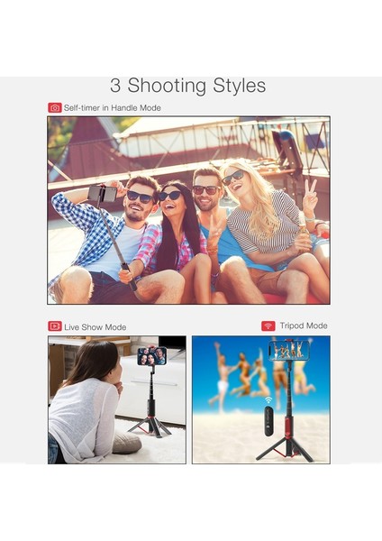 Gri Bs-10 Blitzwolf BW-BS10 Selfie Sopa Tripodlar iphone Huawei Xiaomi Için, Bluetooth Sabitleyici Telefon Standı Tutucu Selfie Sopa Tripod (Yurt Dışından)