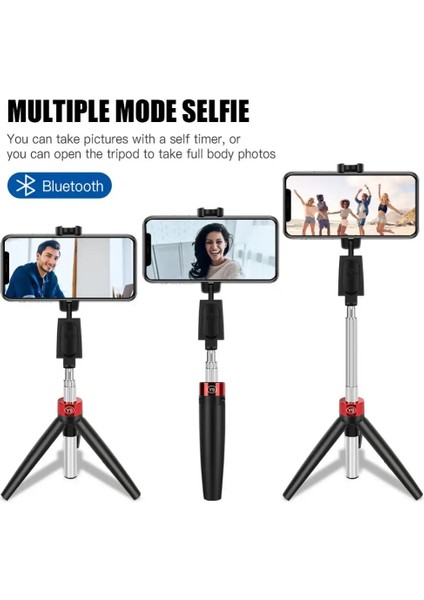 Y9 Siyah 3 In 1 Selfie Sopa Tripod ile Kablosuz Bluetooth Cep Telefonu Tutucu IPhone Huawei Samsung Selfie Çubukları El Gimbal (Yurt Dışından)