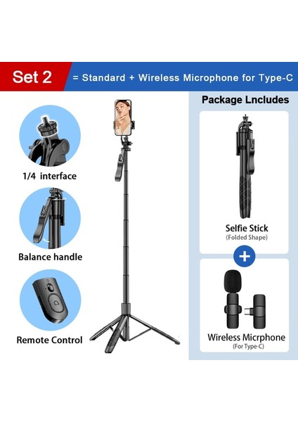 Stil 5 Fgclsy 2022 Yeni Kablosuz Bluetooth Selfie Çubuğu Uzaktan Kumanda Deklanşör 360 Derece Dönme Dengesi Kararlı Canlı Yayın Tripod (Yurt Dışından)