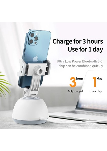 Siyah 360 Derece Akıllı Gimbal Mont Yüz Takip Çekim Selfie Çubuğu Çok Fonksiyonlu Akıllı Hepsi Bir Arada Rotasyon Telefon Tutucu (Yurt Dışından) fırsatları