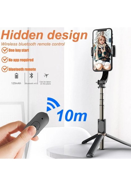 ETA0012025-A Bluetooth Taşınabilir Gimbal Akıllı Telefon El Flaş Tripod Uzaktan Kumanda ile Telefon Kamera Sabitleyici Selfie Çubuğu ile (Yurt Dışından) modelleri