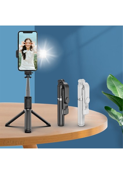 CZZJ02 Yeşil Kablosuz Bluetooth Selfie Sopa Tripod El Gimbal Sabitleyici Cep Telefonu Gimbal Sabitleyici Dolgu Işığı Genişletilmiş Bölüm Için (Yurt Dışından)