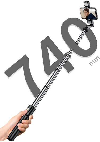 Çift Işık Canlı Taşınabilir Kablosuz Bluetooth Telefon Teleskopik Selfie Çubuk Tripod Çift Dolgu Işığı ile Huawei iPhone Android Xiaomi Için (Yurt Dışından) indirimleri