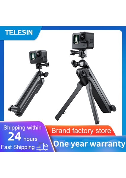 Telefon Klipsi ile Telesın 4 Yollu Selfie Sopa Tripod ile El Kavrama Direği Gopro Hero INSTA360 Djı Eylem Akıllı Telefon Eylem Kamera Aksesuarları (Yurt Dışından)