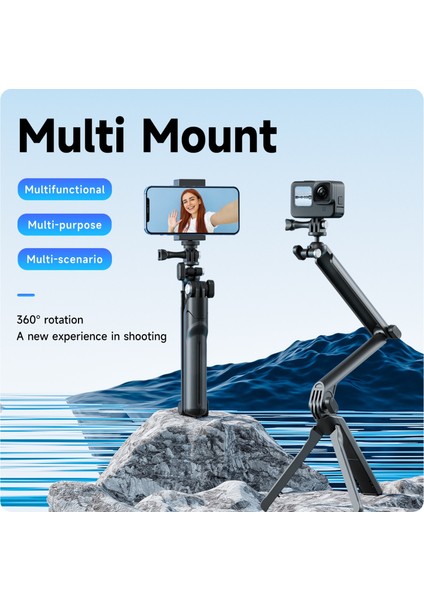 Telefon Klipsi ile Telesın 4 Yollu Selfie Sopa Tripod ile El Kavrama Direği Gopro Hero INSTA360 Djı Eylem Akıllı Telefon Eylem Kamera Aksesuarları (Yurt Dışından)