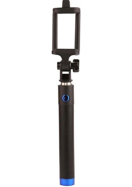 Mavi Selfie Çubuğu Kablosu Uzaktan Kumanda Otoportre Monopod Uzatılabilir Selfie El Çubukları (Yurt Dışından)