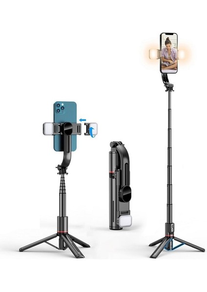 L12 Işıksız Tripod Akıllı Telefon Montajı Selfie Çubuğu Selfie'ler Uzun Mobil Bluetooth Uzaktan Kumanda Telefon Tutucu Hücre Uzatılabilir Çubuklar Işık LED (Yurt Dışından) indirimleri