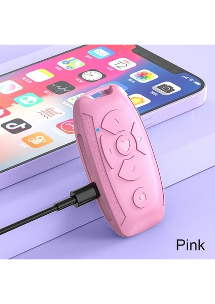 Pembe Kablosuz Bluetooth Selfie Kamera Deklanşör Akıllı Telefonlar Için Uzaktan Kumanda Şarj Edilebilir Telefon Kamera Düğmesi Denetleyicisi iPhone Için (Yurt Dışından)