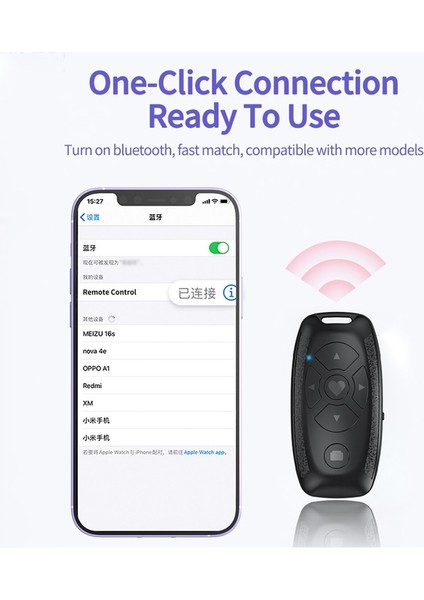 Pembe Kablosuz Bluetooth Selfie Kamera Deklanşör Akıllı Telefonlar Için Uzaktan Kumanda Şarj Edilebilir Telefon Kamera Düğmesi Denetleyicisi iPhone Için (Yurt Dışından) modelleri