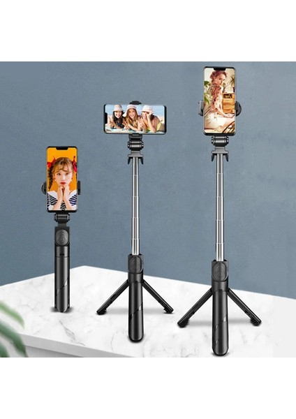 C Bluetooth Selfie Sopa 360 Derece Mini Tripod Uzatılabilir Monopod Ios Android Telefon Kamera Için Dolgu Işığı ile Uzaktan Deklanşör (Yurt Dışından)