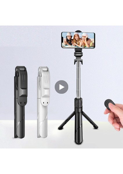 Beyaz Işıksız 70CM Selfie Çubuğu LED Işıklı Tripod iPhone Android Telefon Mobil Cep Tutucu Standı Akıllı Telefon Monopod Bluetooth Teleskopik Pau (Yurt Dışından)