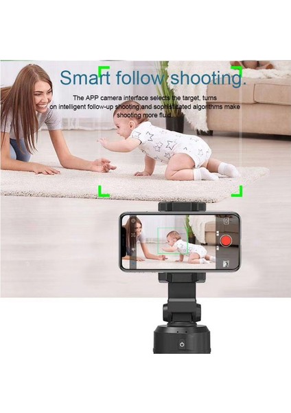 Siyah 2022 Yeni Taşınabilir 360 Derece Döndürme Akıllı Yüz Takip Nesne Selfie Sopa Vlog Video Için Canlı Tripod Telefon Tutucu (Yurt Dışından) modelleri