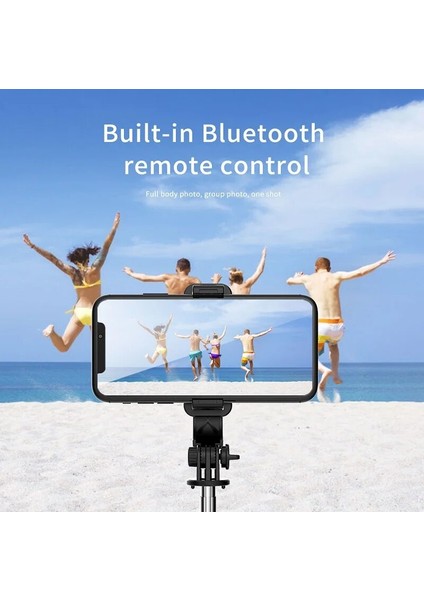 Q02 Siyah Kaıqısj Q02 1030MM Genişletilmiş Versiyon Bluetooth Selfie Çubuğu Monopod Mini Tripod Deklanşör Uzaktan Kumanda ile Ios Android Telefon Için (Yurt Dışından)