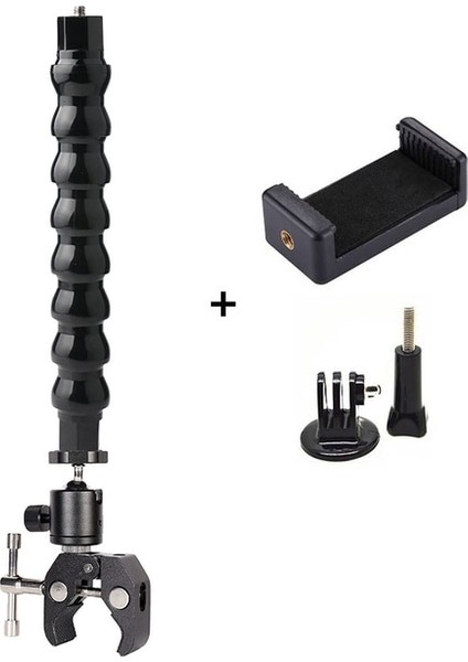 Model A Boyut M Esnek Gooseneck Monopod Gopro Hero Için Tutucu Montajlı 5 6 7 8 9 10 Sjcam Djı Osmo Aksiyon Kameraları Telefonlar Için Selfie Sopa (Yurt Dışından)