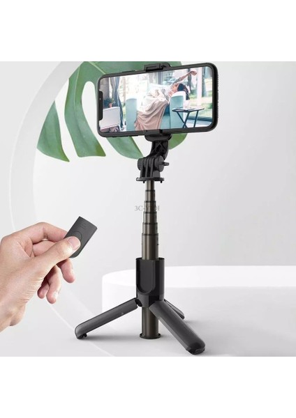 Selfie Çubuğu Alüminyum Alaşımlı Kablosuz Uzaktan Kumandalı Selfie Çubuğu Altı Bölümlü Teleskopik Mini Selfie Çubuğu Canlı Destek (Yurt Dışından)