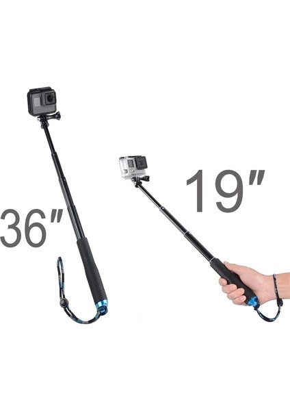 36 Inç Altın 36/19 Inç Alüminyum Selfie Çubukları Uzatılabilir El Direği INSTA360 One Rs R Gopro 10 8 Xiaomi Yi Eylem Kamera Aksesuarları (Yurt Dışından) modelleri