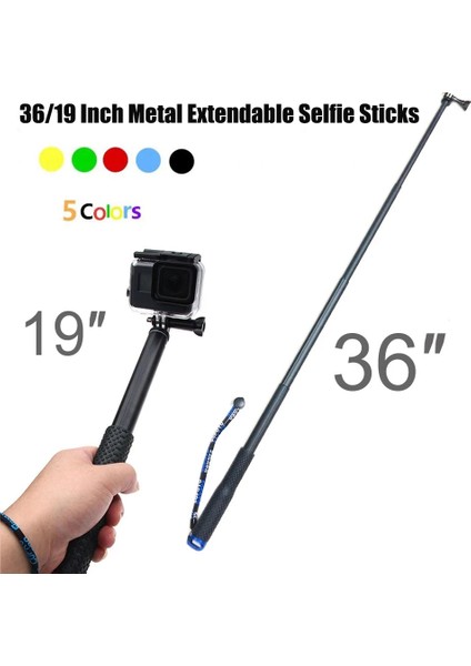 36 Inç Altın 36/19 Inç Alüminyum Selfie Çubukları Uzatılabilir El Direği INSTA360 One Rs R Gopro 10 8 Xiaomi Yi Eylem Kamera Aksesuarları (Yurt Dışından) fırsatları