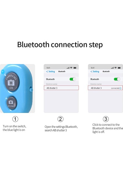 Beyaz Tıshrıc Kablosuz Bluetooth Zamanlayıcı Desteği Apple ve Android Telefon Uzaktan Kumanda Düğmesi Kamera Deklanşör Selfie Denetleyicisi (Yurt Dışından)