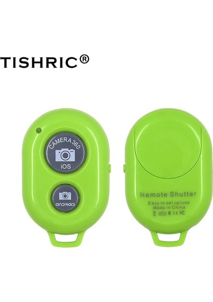 TSR307-GREEN Tıshrıc Kablosuz Bluetooth Telefon Zamanlayıcı Tripod iPhone Xiaomi Selfie Sopa Kablosuz Uzaktan Kumanda Deklanşör (Yurt Dışından)