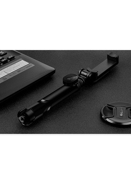 Siyah Evrensel Kablosuz Bluetooth Selfie Sopa Tripod iPhone Samsung Huawei Xiaomi Cep Telefonu Selfie Sopa Deklanşör 360 Dönen (Yurt Dışından)