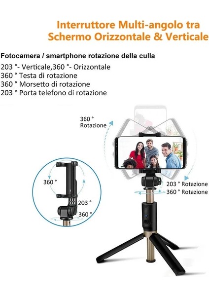 Travor Bluetooth Selfie Çubuğu Tripod Uzaktan Uzatılabilir El Selfie Çubuğu iPhone Huawei Xiaomi Samsung Android Telefon (Yurt Dışından) modelleri