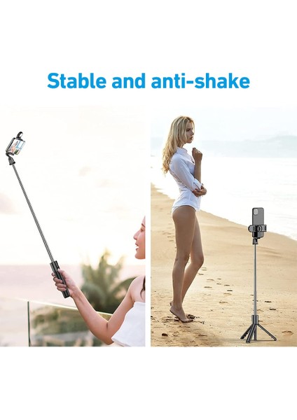K10S Siyah LED K10S Kablosuz Bluetooth Selfie Çubuğu Katlanabilir Mini Tripod iPhone Samsung Gopro Mini Kameralar Için LED Işık ile Ios Android (Yurt Dışından)