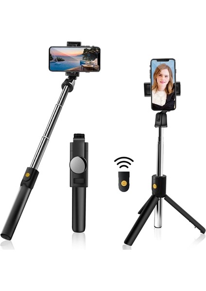 Siyah 3 In 1 Telefon Tutucu Bluetooth Uzaktan Kumanda Selfie Sopa Ayna Akıllı Telefon Braketi ile Mobil Tripod Canlı Akış Monopod (Yurt Dışından) fiyatları