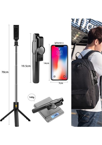 Siyah 3 In 1 Telefon Tutucu Bluetooth Uzaktan Kumanda Selfie Sopa Ayna Akıllı Telefon Braketi ile Mobil Tripod Canlı Akış Monopod (Yurt Dışından) modelleri