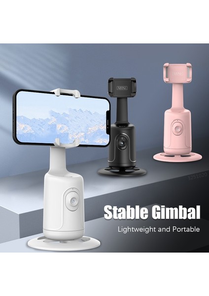 Kutu ile Siyah Fgclsy 2022 Yeni Mini Selfie Çubuğu Otomatik Takip Çekim 360 Derece Döndürme Akıllı Canlı Takip Telefon Braketi Gimbals (Yurt Dışından)