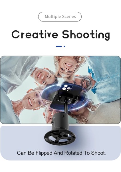 Kutu ile Siyah Fgclsy 2022 Yeni Mini Selfie Çubuğu Otomatik Takip Çekim 360 Derece Döndürme Akıllı Canlı Takip Telefon Braketi Gimbals (Yurt Dışından)