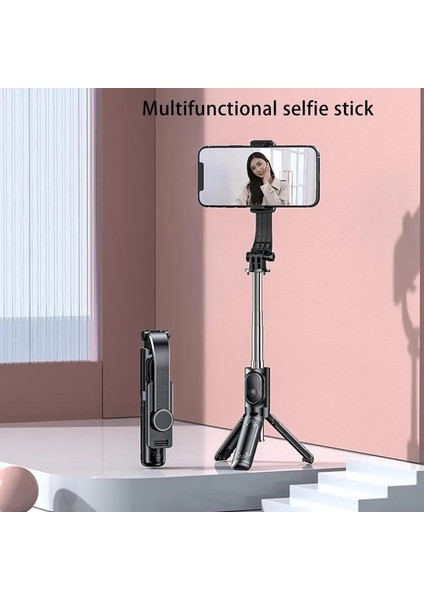 Selfie Çubuğu Tripod Teleskopik Fotoğraf Tripod Standı Yüksek Mukavemetli Bacaklar Uzatılabilir Tüp Tripod Dolgu Işığı ile Standı Seyahat Fotoğrafı (Yurt Dışından)