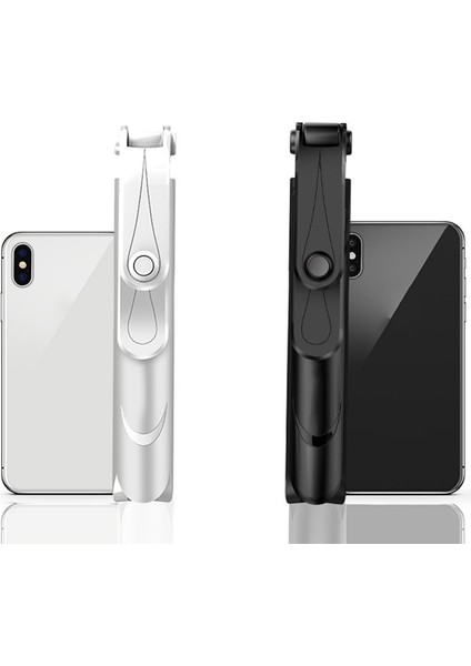 Siyah Uzatılabilir 360 ° Döndürme Kablosuz Bluetooth Selfie Çubuğu + Telefon Taşınabilir Monopod Için Uzaktan Kumanda ile Mini Selfie Tripod (Yurt Dışından)
