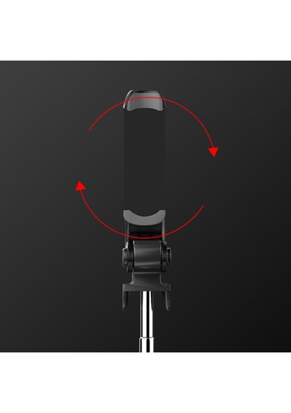 Siyah Uzatılabilir 360 ° Döndürme Kablosuz Bluetooth Selfie Çubuğu + Telefon Taşınabilir Monopod Için Uzaktan Kumanda ile Mini Selfie Tripod (Yurt Dışından)