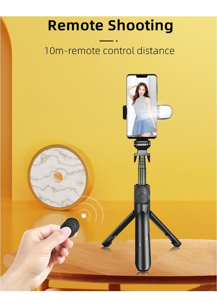Siyah Işık Yok 70 cm Teleskopik Monopod Tripod Selfie Sopa LED Işık ile iPhone Android Cep Telefonu Tutucu Standı Akıllı Telefon Bluetooth Çubuk Kutup (Yurt Dışından)