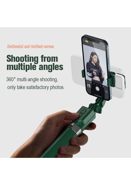 H6S Koyu Yeşil Taşınabilir Tripod Selfie Sopa Cep Telefonu Fotoğraf Çekme Canlı Yayın Şarj Edilebilir Bluetooth Uzaktan Kumanda Tripod Standı Kutup (Yurt Dışından) indirimleri