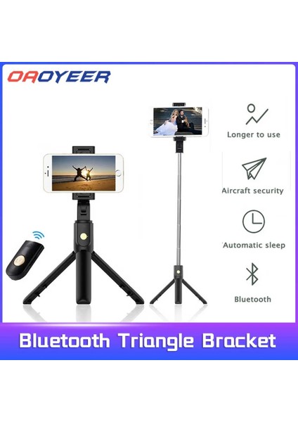 Siyah Bluetooth Selfie Sopa Tripod Uzaktan Kumanda Monopod IPhone Samsung Huawei Gopro Mini Tripod Kaldırma Cep Telefonu Tabanı (Yurt Dışından) fiyatları